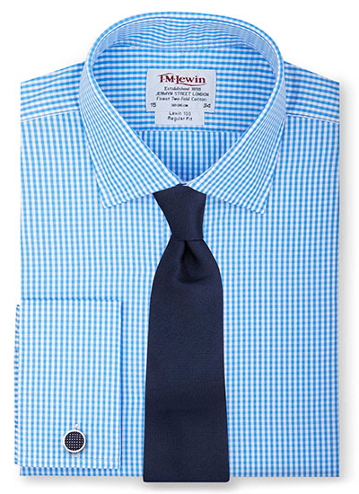 Рубашка в клетку gingham и однотонный галстук