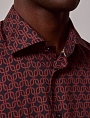 картинка Piccadilly Navy & Brown Geometric Chains Slim Shirt от магазина  Fineshirt 