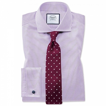 картинка Super slim fit non-iron lilac puppytooth shirt от магазина  Fineshirt 