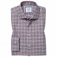 картинка Super slim fit non-iron natural stretch Prince of Wales check berry shirt от магазина  Fineshirt 