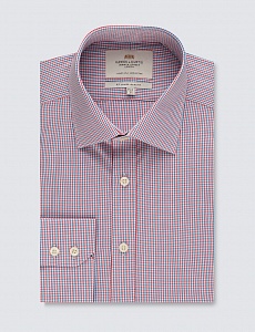 Картинка Men's Formal Red & Blue Check Slim Fit Shirt