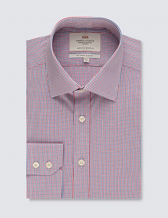 картинка Men's Formal Red & Blue Check Slim Fit Shirt от магазина  Fineshirt 
