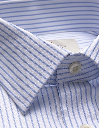 картинка Men's Formal Blue & White Bi Colour Stripe Fitted Slim Shirt от магазина  Fineshirt 