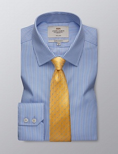 Картинка Men's Formal Light Blue & White Stripe Extra Slim Fit Shirt