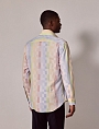 картинка Brandon Blue & Yellow Multi Check Slim Shirt-High Collar от магазина  Fineshirt 