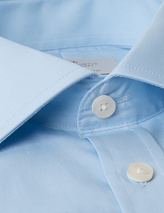 Картинка Men's Blue Poplin Extra Slim Fit Shirt with Pocket