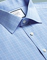 картинка Super slim fit cutaway non-iron Prince of Wales check sky blue shirt от магазина  Fineshirt 