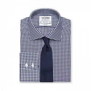 Картинка Non-Iron Navy Gingham Regular Fit Shirt