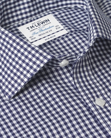 картинка Non-Iron Navy Gingham Regular Fit Shirt от магазина  Fineshirt 