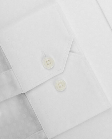 картинка Jacquard Spot Slim Fit White Single Cuff Shirt от магазина  Fineshirt 