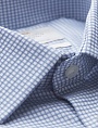 картинка Men's Formal Blue & White Small Check Fitted Slim Shirt от магазина  Fineshirt 