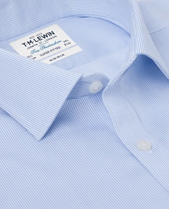 Картинка Non-Iron Super Fitted Blue Stripe Shirt
