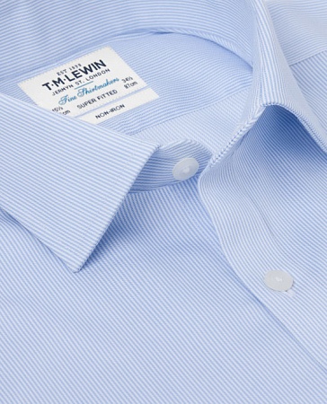 картинка Non-Iron Super Fitted Blue Stripe Shirt от магазина  Fineshirt 