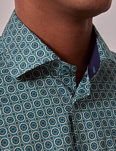 Картинка Рубашка Brandon Green & Cream Geometric Slim Shirt