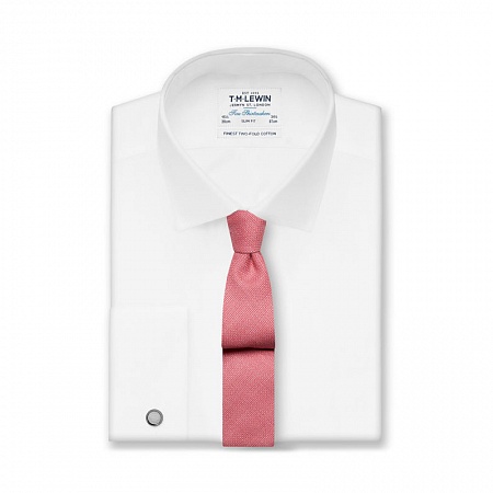 картинка White Poplin Slim Fit Double Cuff Shirt от магазина  Fineshirt 