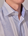 картинка Brandon Blue & White Stripe Jacquard Slim Shirt - Mid-Collar от магазина  Fineshirt 