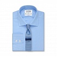 картинка Non-Iron Blue Dogtooth Slim Fit Shirt от магазина  Fineshirt 