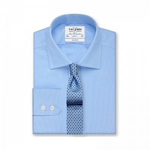 Картинка Non-Iron Blue Dogtooth Slim Fit Shirt