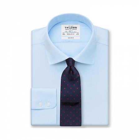 картинка Non-Iron Regular Fit Blue Oxford Button Cuff Shirt от магазина  Fineshirt 