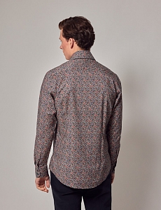 Картинка Рубашка Brandon Navy & Blue Modern Paisley Slim Shirt — Mid-Collar