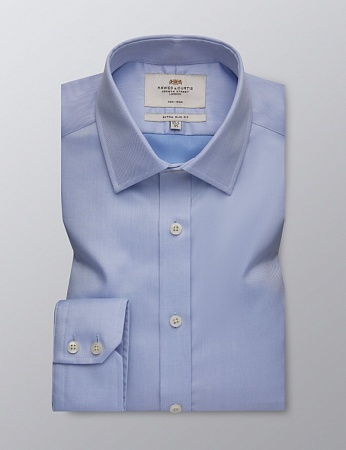 картинка Men's Formal Blue Fine Twill Extra Slim Fit Shirt от магазина  Fineshirt 
