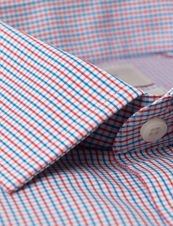 картинка Men's Formal Red & Blue Check Slim Fit Shirt от магазина  Fineshirt 