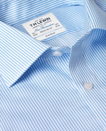 картинка Non-Iron Blue Bengal Stripe Regular Fit Shirt от магазина  Fineshirt 