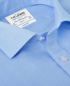 Картинка Non-Iron Blue Dogtooth Slim Fit Shirt
