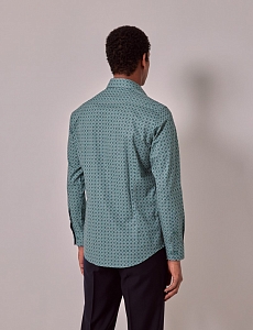 Картинка Рубашка Brandon Green & Cream Geometric Slim Shirt