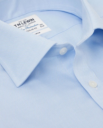 картинка Non-Iron Regular Fit Blue Oxford Button Cuff Shirt от магазина  Fineshirt 