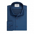 картинка Jacquard Spot Slim Fit Navy Single Cuff Shirt от магазина  Fineshirt 