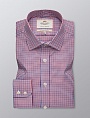 картинка Men's Formal Red & Navy Multi Check Slim Fit Shirt от магазина  Fineshirt 