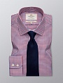картинка Men's Formal Red & Navy Multi Check Slim Fit Shirt от магазина  Fineshirt 