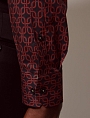 картинка Piccadilly Navy & Brown Geometric Chains Slim Shirt от магазина  Fineshirt 