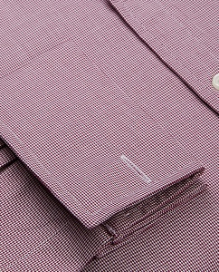 Картинка Regular Fit Burgundy Micro Dogtooth Shirt – Double Cuff