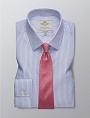 картинка Men's Formal Blue & White Bi Colour Stripe Fitted Slim Shirt от магазина  Fineshirt 